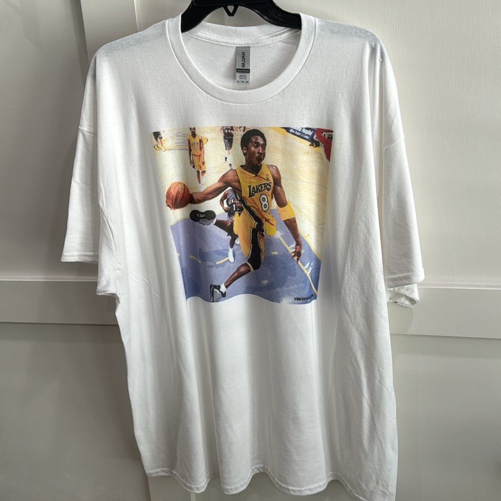 Gildan - Heavy Cotton - White Shirt - w/ NBA Player print sz XXL - Picture 5 of 6